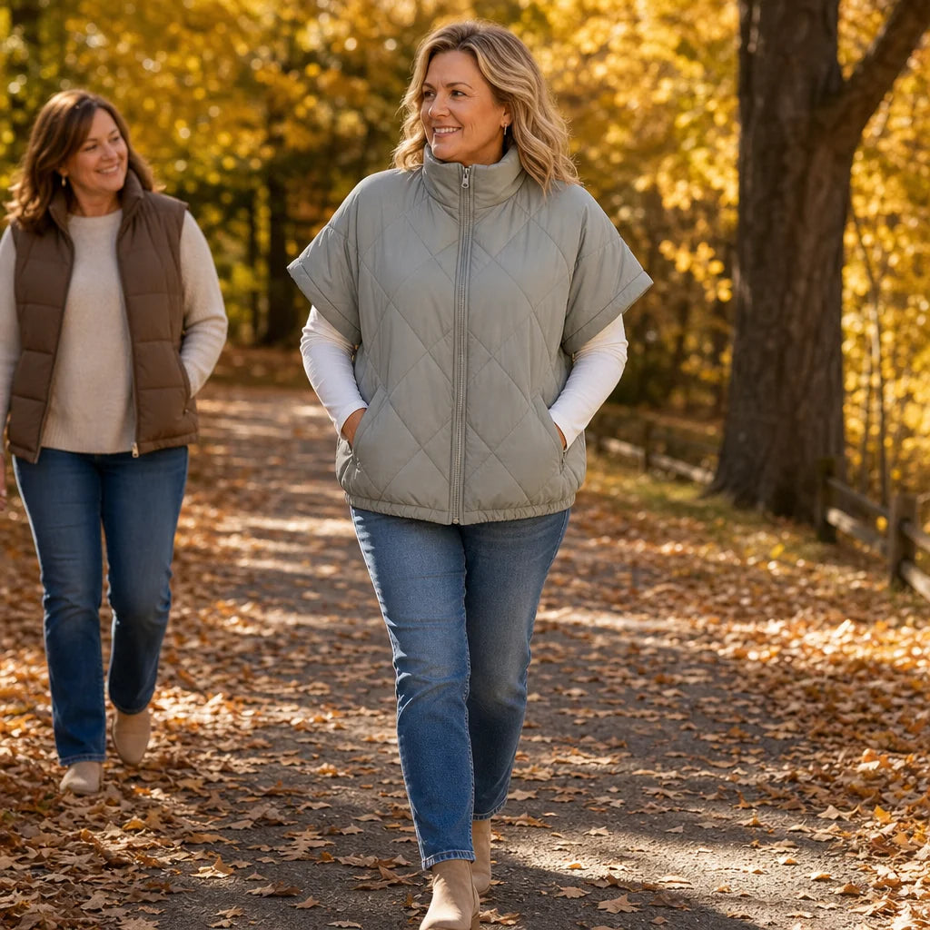 Callie | Diamond-Quilted Vest with Side Pockets
