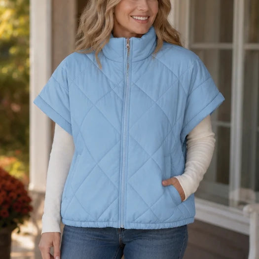 Callie | Diamond-Quilted Vest with Side Pockets