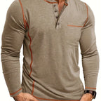 Logan | Long-Sleeve Henley with Chest Pocket