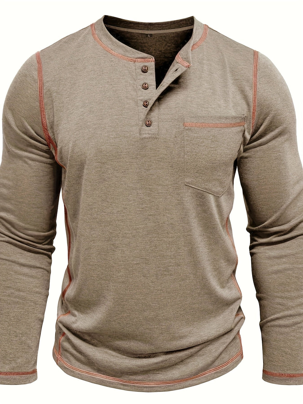Logan | Long-Sleeve Henley with Chest Pocket