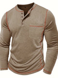 Logan | Long-Sleeve Henley with Chest Pocket