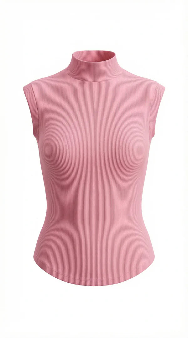 Lorelei | Figure-Hugging Ribbed Turtleneck Top