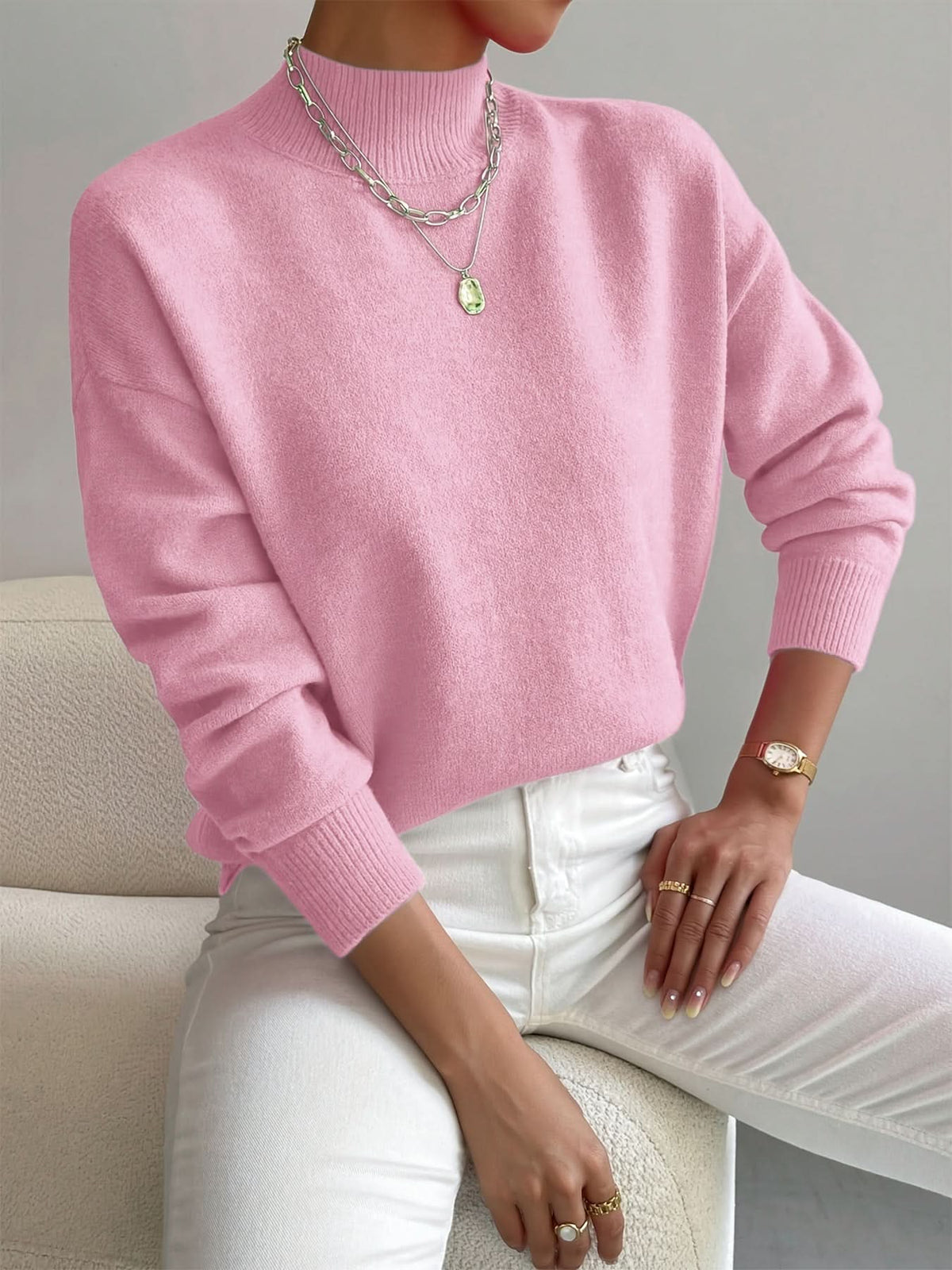 Brinley | Turtleneck Sweater with Dropped Shoulders