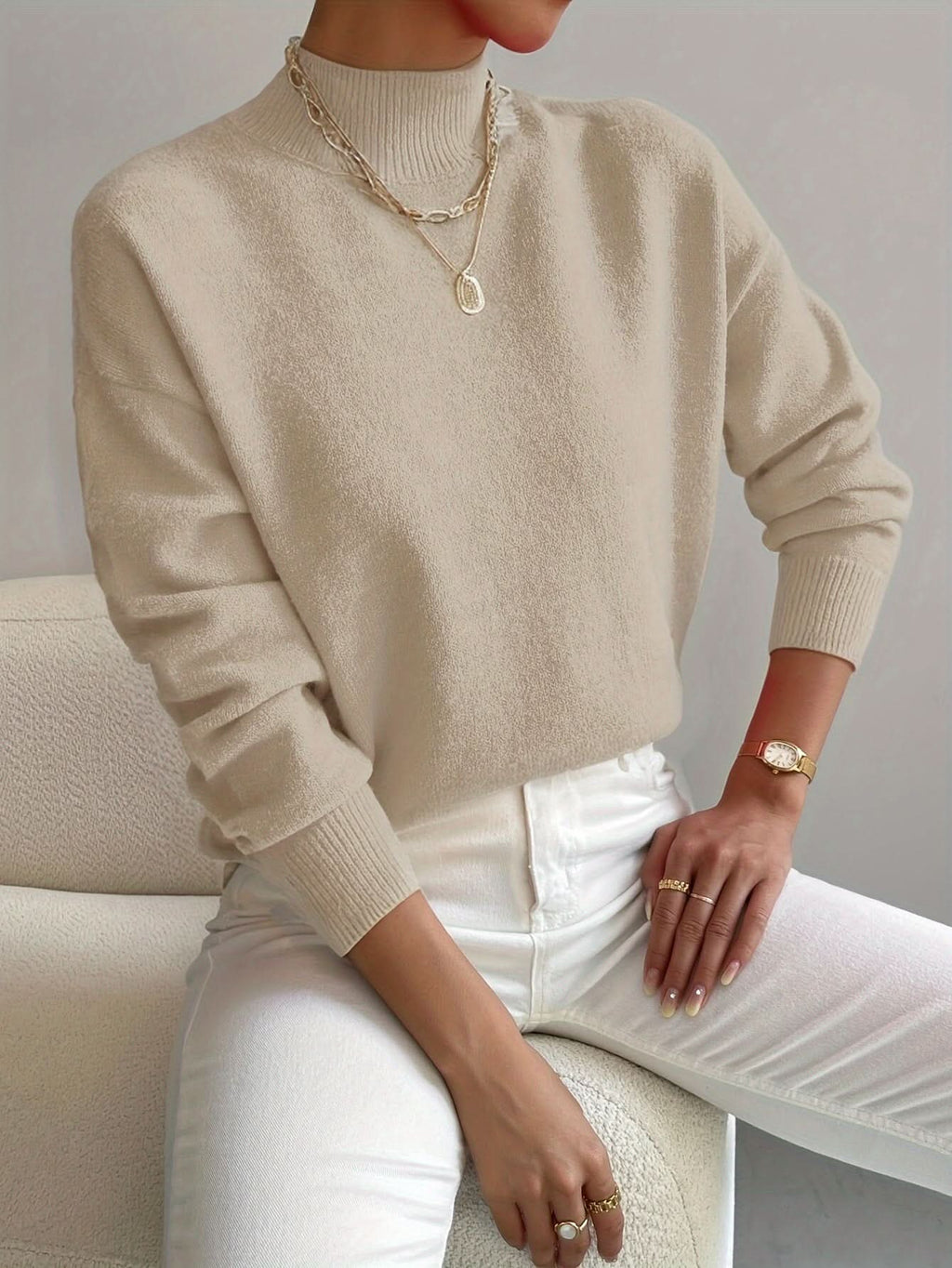 Brinley | Turtleneck Sweater with Dropped Shoulders