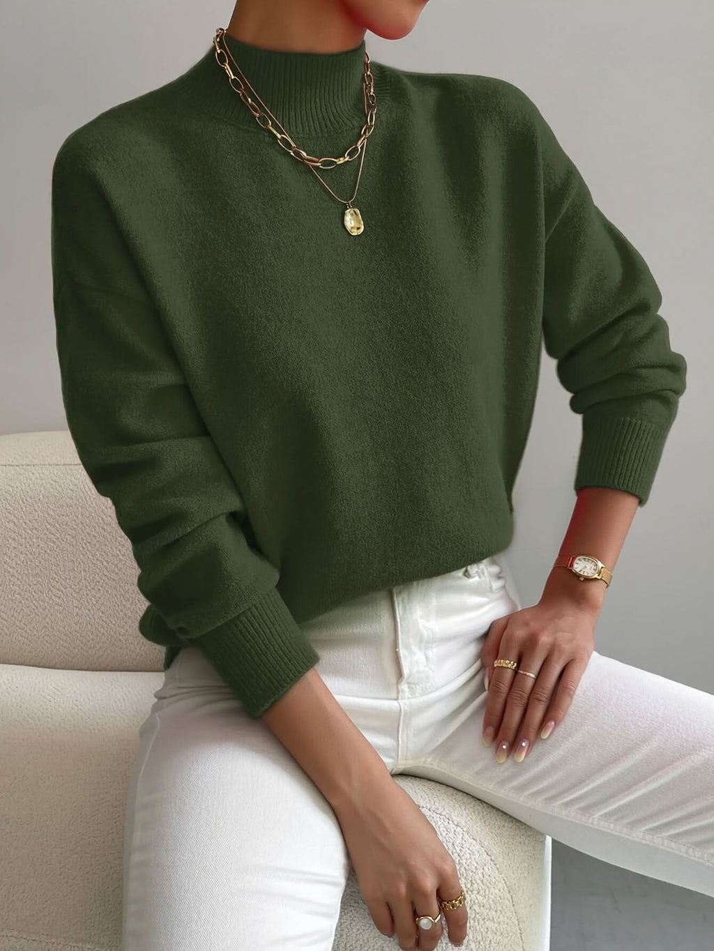 Brinley | Turtleneck Sweater with Dropped Shoulders