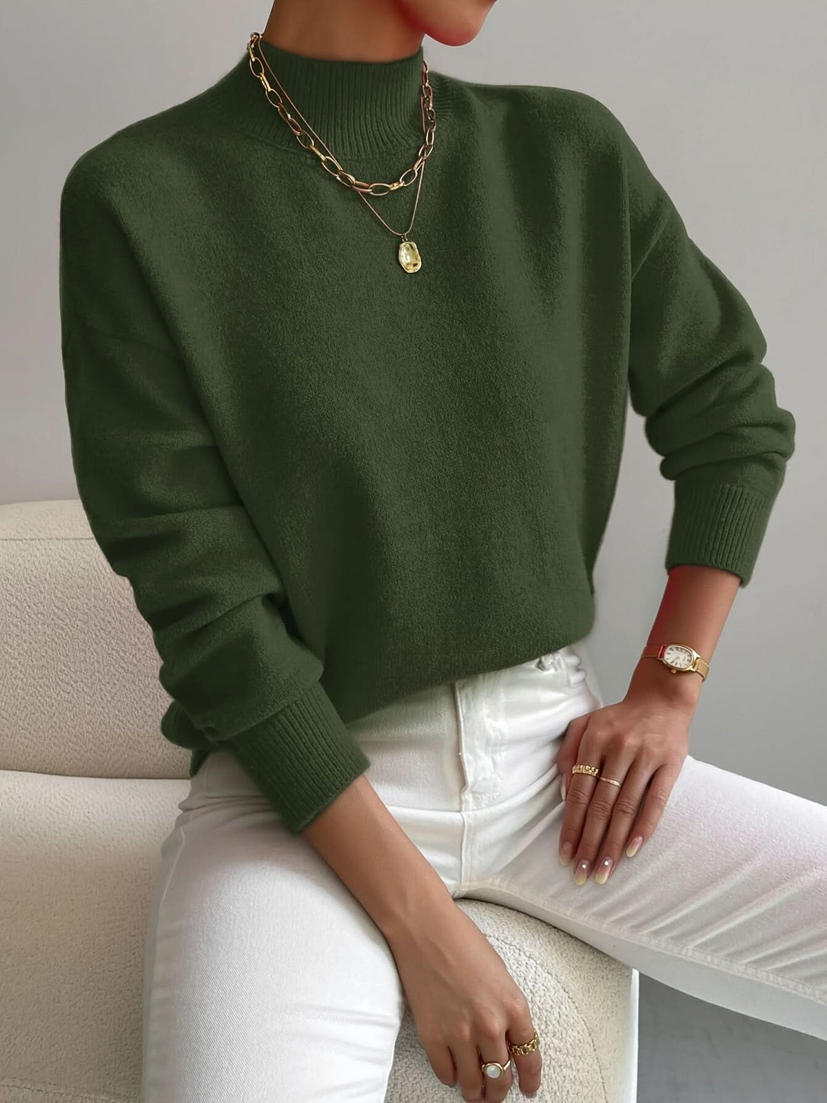 Brinley | Turtleneck Sweater with Dropped Shoulders