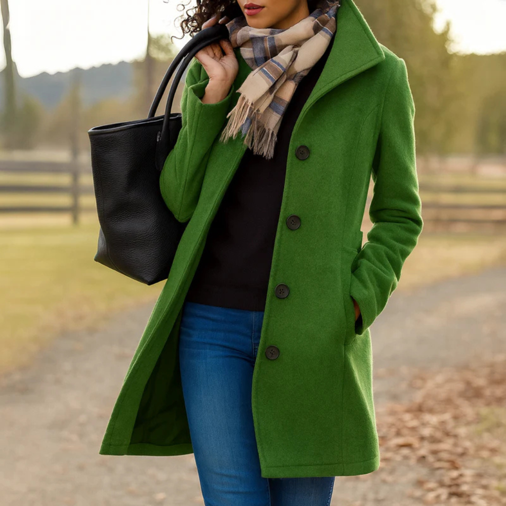 Kaitlyn | Single-Breasted Lapel Coat with Pockets