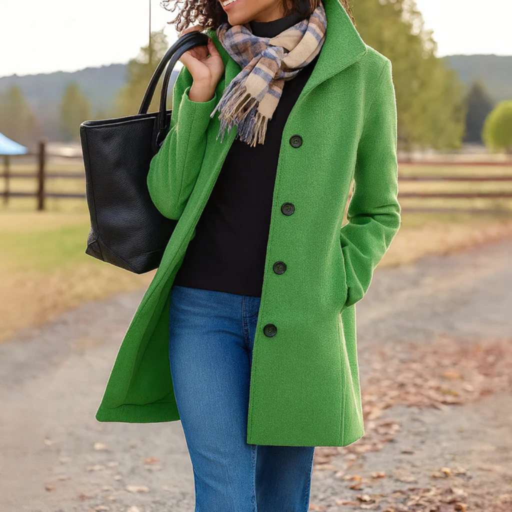 Kaitlyn | Single-Breasted Lapel Coat with Pockets