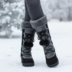 Victoria | Knee-High Faux-Fur Cuff Boots with Pom-Poms