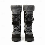 Victoria | Knee-High Faux-Fur Cuff Boots with Pom-Poms