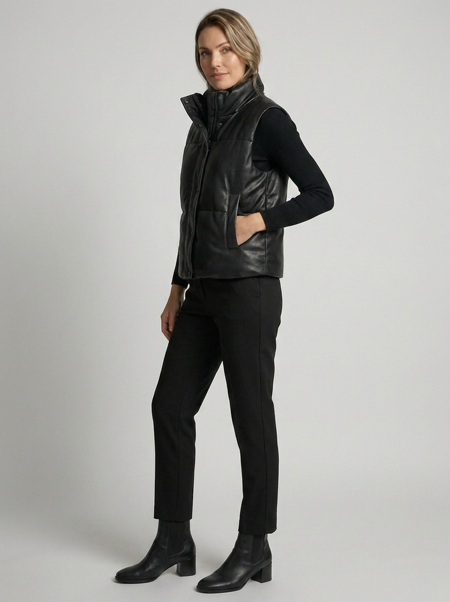 Mercy | Quilted Vest with Stand Collar and Side Pockets