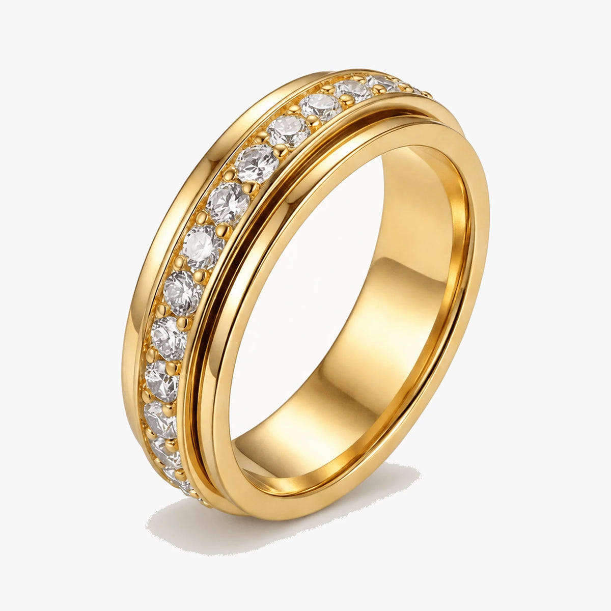 Aurora | Spinner Ring with Clear Stones