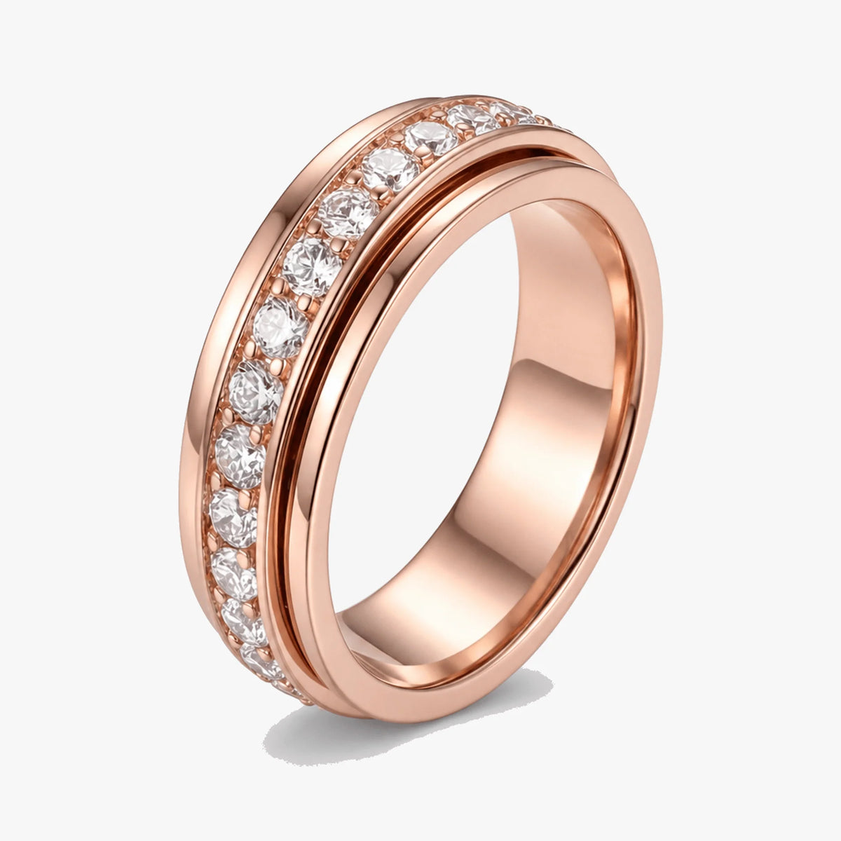 Aurora | Spinner Ring with Clear Stones