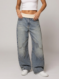 Michaela | Washed Wide-Leg Pants with Ribbed Waist