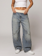Michaela | Washed Wide-Leg Pants with Ribbed Waist