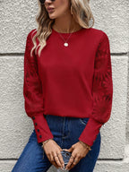 Summer | Lace Sleeve Blouse with Button Cuffs