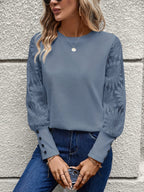 Summer | Lace Sleeve Blouse with Button Cuffs