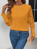 Summer | Lace Sleeve Blouse with Button Cuffs