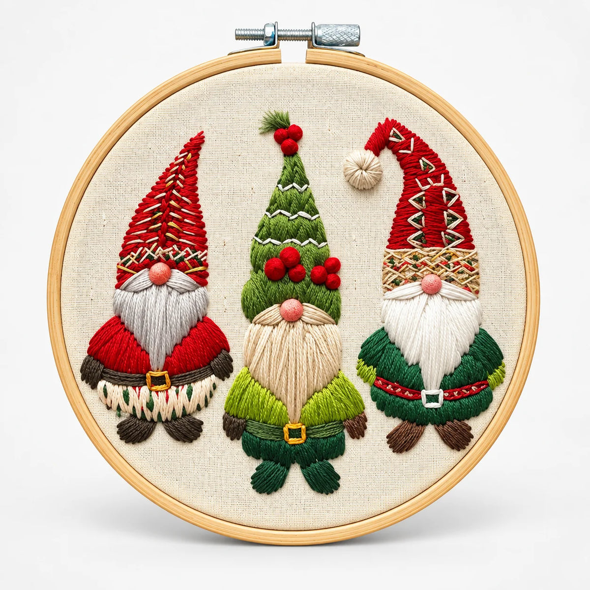 Snowglow Embroidery Kit | Pre-Printed Snowy Village Design, 6-Inch Bamboo Hoop 0