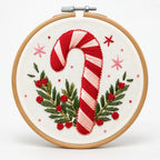 Snowglow Embroidery Kit | Pre-Printed Snowy Village Design, 6-Inch Bamboo Hoop 14