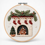 Snowglow Embroidery Kit | Pre-Printed Snowy Village Design, 6-Inch Bamboo Hoop 15