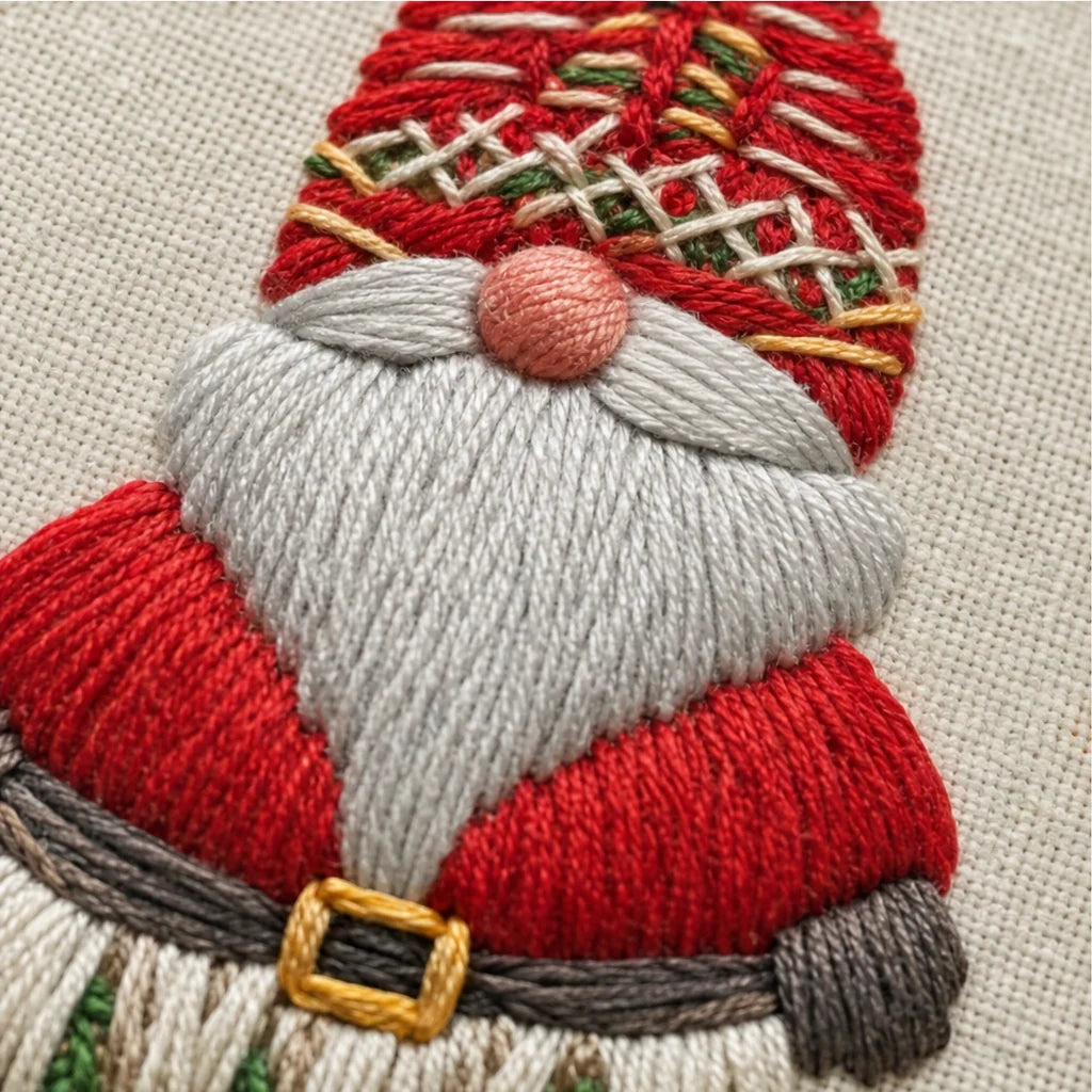Snowglow Embroidery Kit | Pre-Printed Snowy Village Design, 6-Inch Bamboo Hoop 8