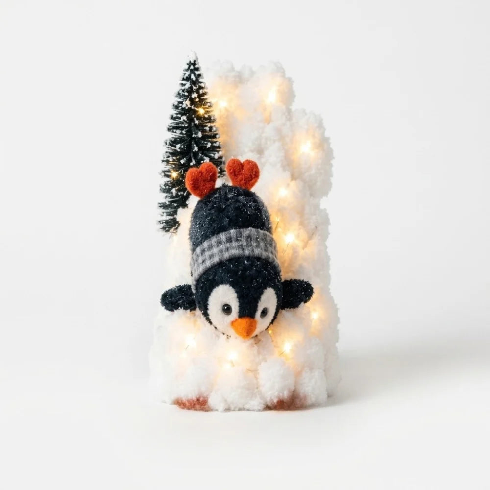 Snowlyn Penguin Staircase Display | Lighted Plush Snow Base for Holiday Decoration 10