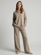 Dorthe | Knit Set with Turtleneck and Wide-Leg Pants