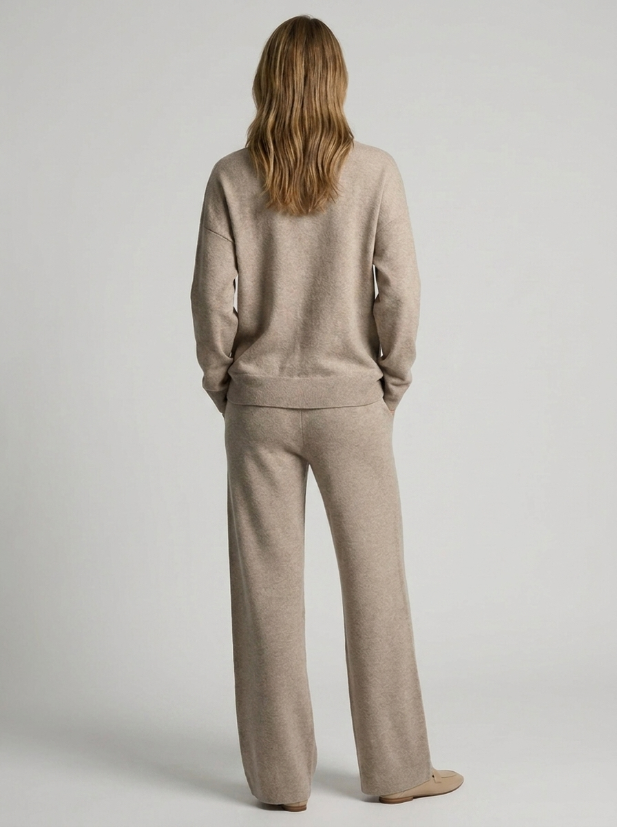 Dorthe | Knit Set with Turtleneck and Wide-Leg Pants