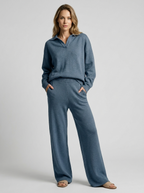 Dorthe | Knit Set with Turtleneck and Wide-Leg Pants