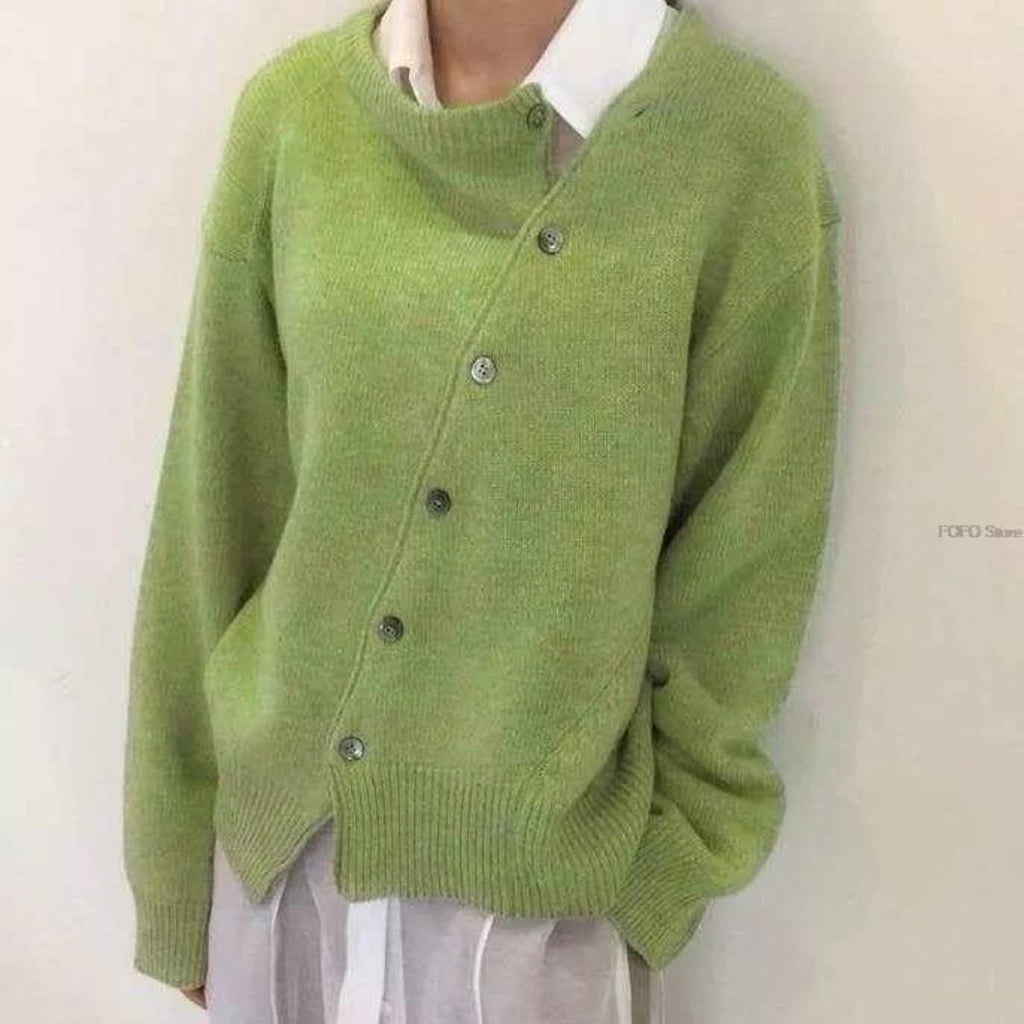 Julianna | Oversized Asymmetrical Button Cardigan