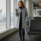 Camille | Mid-Thigh Button-Front Coat with Stand Collar