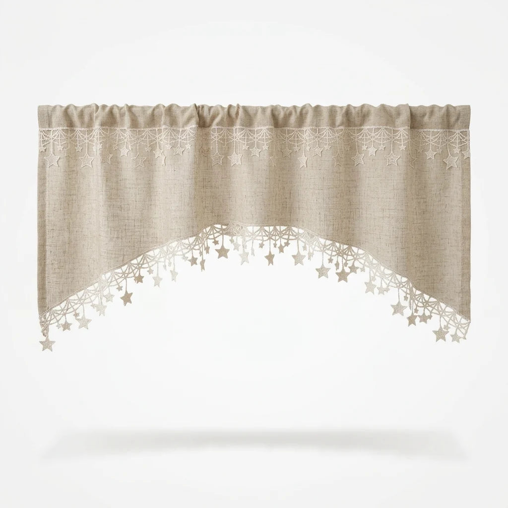 Starhollow Café Curtain | Scalloped Star-Lace, Polyester 0