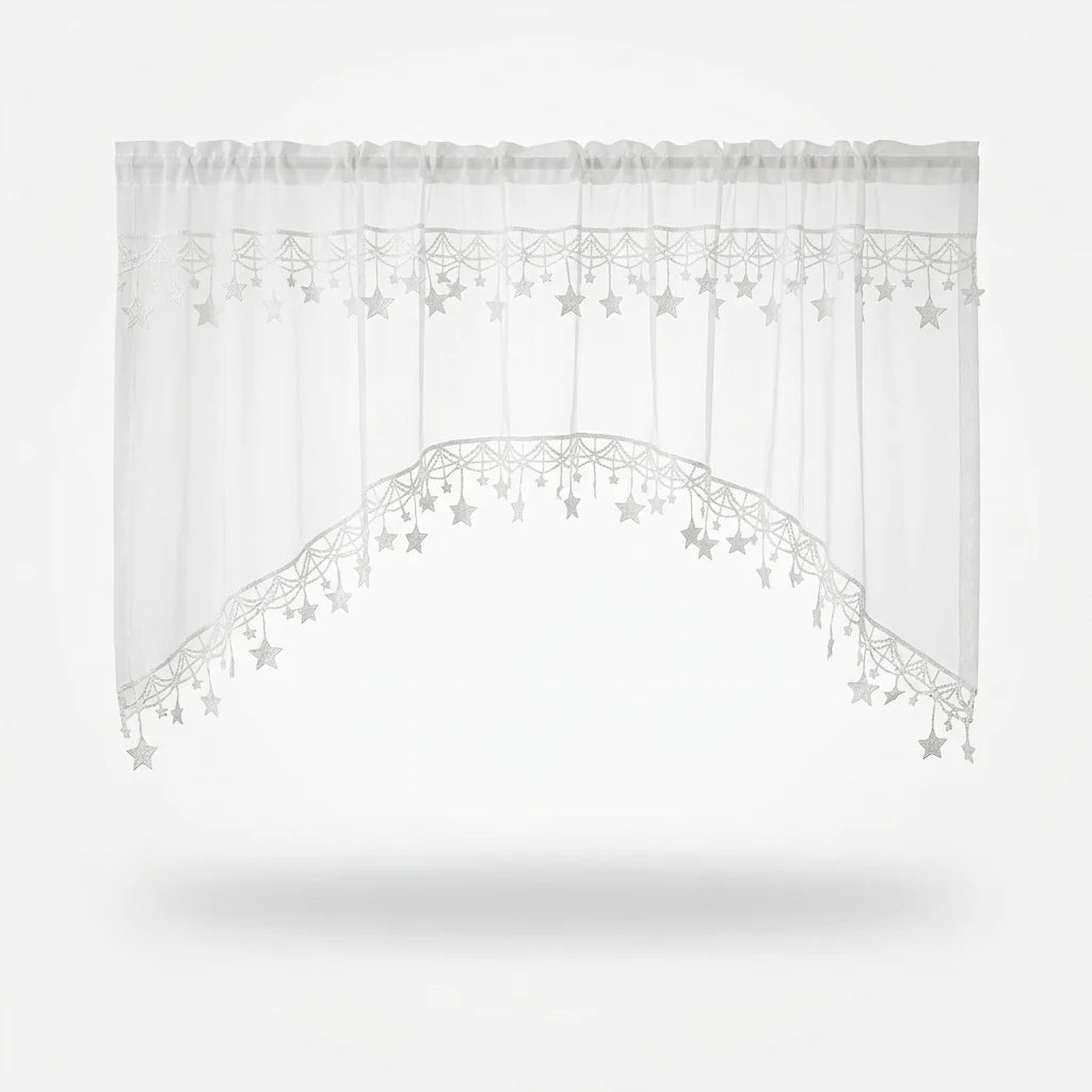 Starhollow Café Curtain | Scalloped Star-Lace, Polyester 10