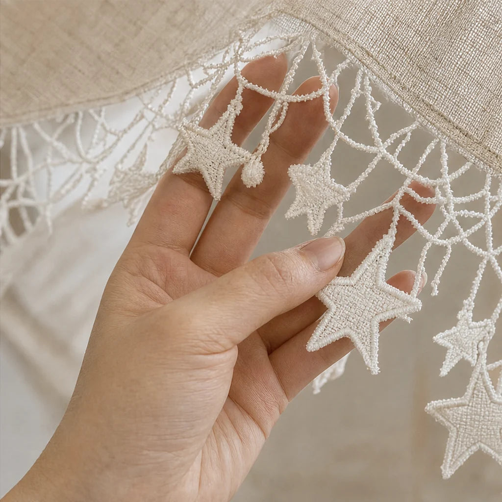 Starhollow Café Curtain | Scalloped Star-Lace, Polyester 8