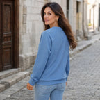 Kayla | Jacquard Stripe V-Neck Raglan Pullover