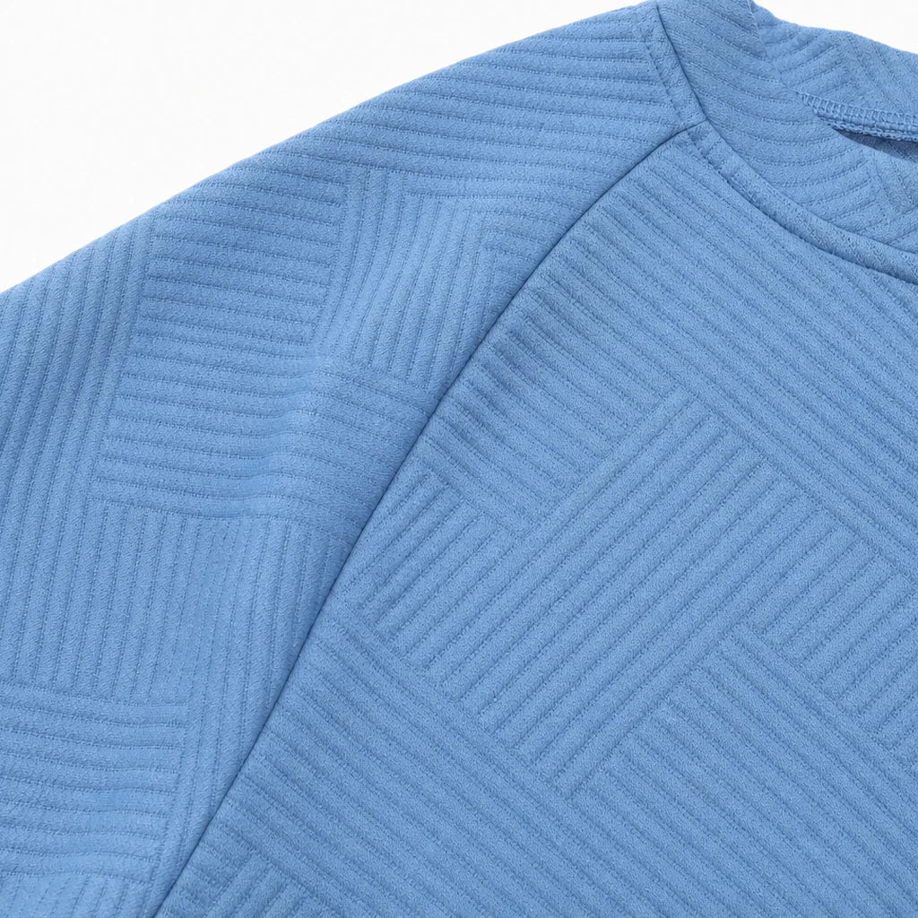 Kayla | Jacquard Stripe V-Neck Raglan Pullover