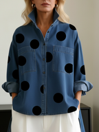 Flora | Oversized Polka Dot Shirt with Pockets