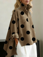 Flora | Oversized Polka Dot Shirt with Pockets