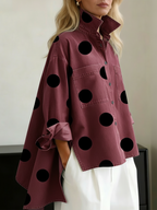 Flora | Oversized Polka Dot Shirt with Pockets