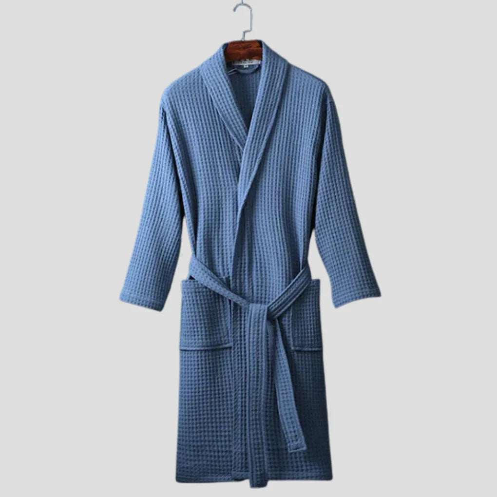 Reese | Waffle Bathrobe with Shawl Collar