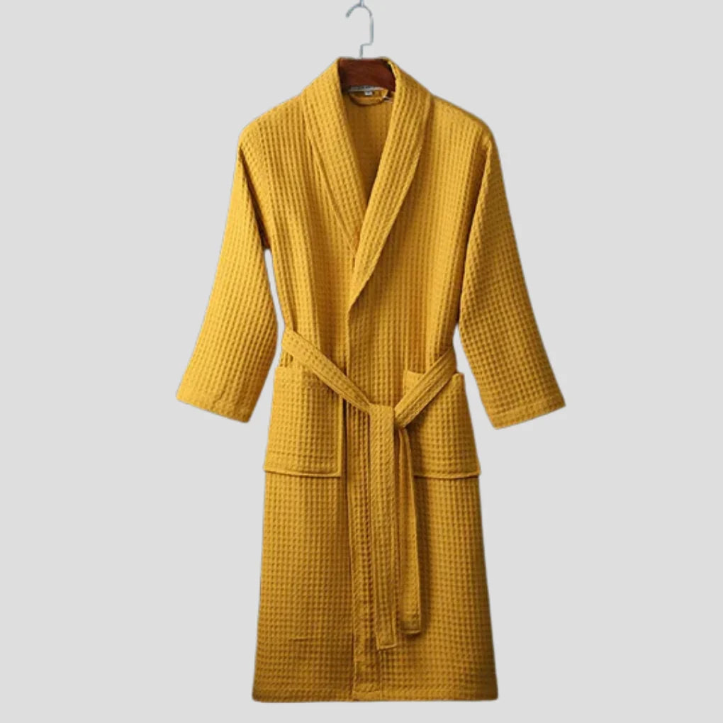 Reese | Waffle Bathrobe with Shawl Collar