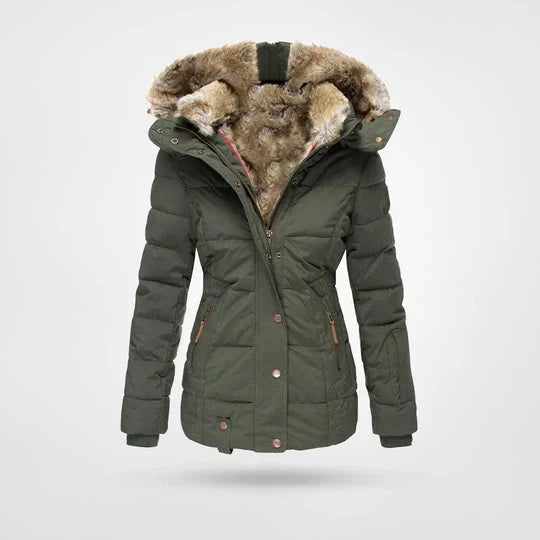 Judith | Quilted Puffer Jacket with Fur-Trimmed Hood