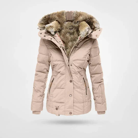 Judith | Quilted Puffer Jacket with Fur-Trimmed Hood