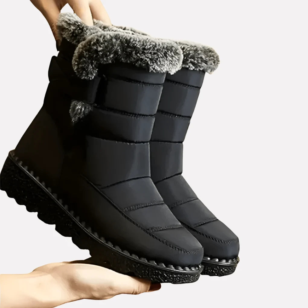 Karina | Quilted Boots with Faux Fur Trim