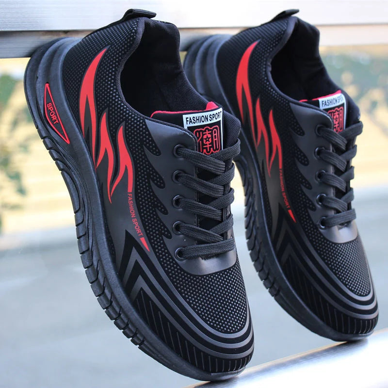 Jeremy | Low-Top Sneakers with Flame Print