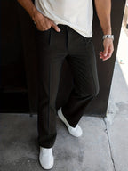 Jared | Tailored Straight-Leg Pants with Side Pockets