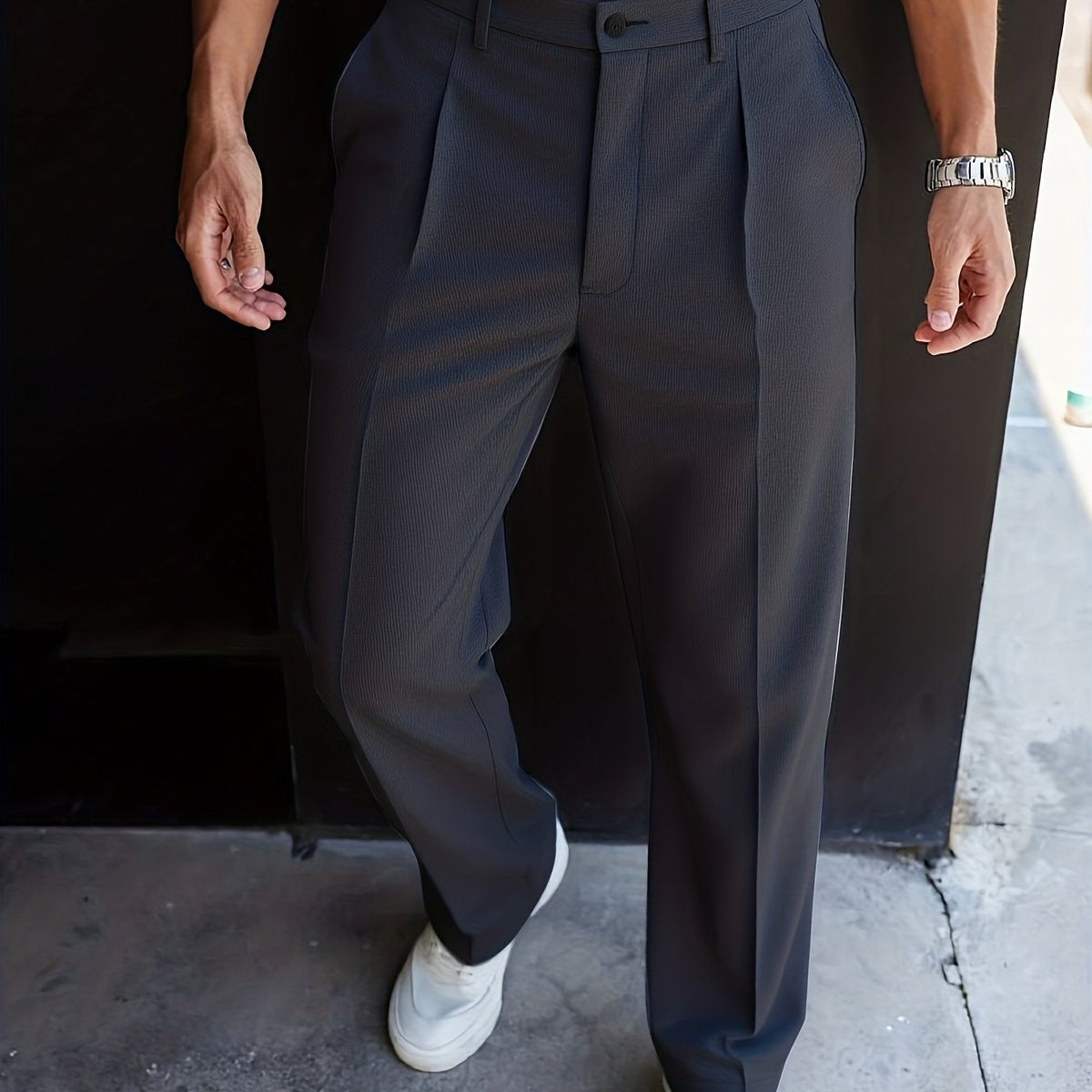 Jared | Tailored Straight-Leg Pants with Side Pockets