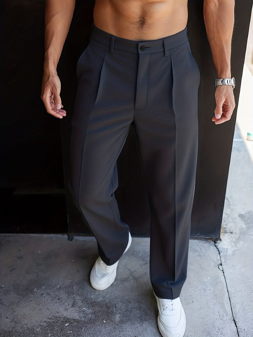 Jared | Tailored Straight-Leg Pants with Side Pockets