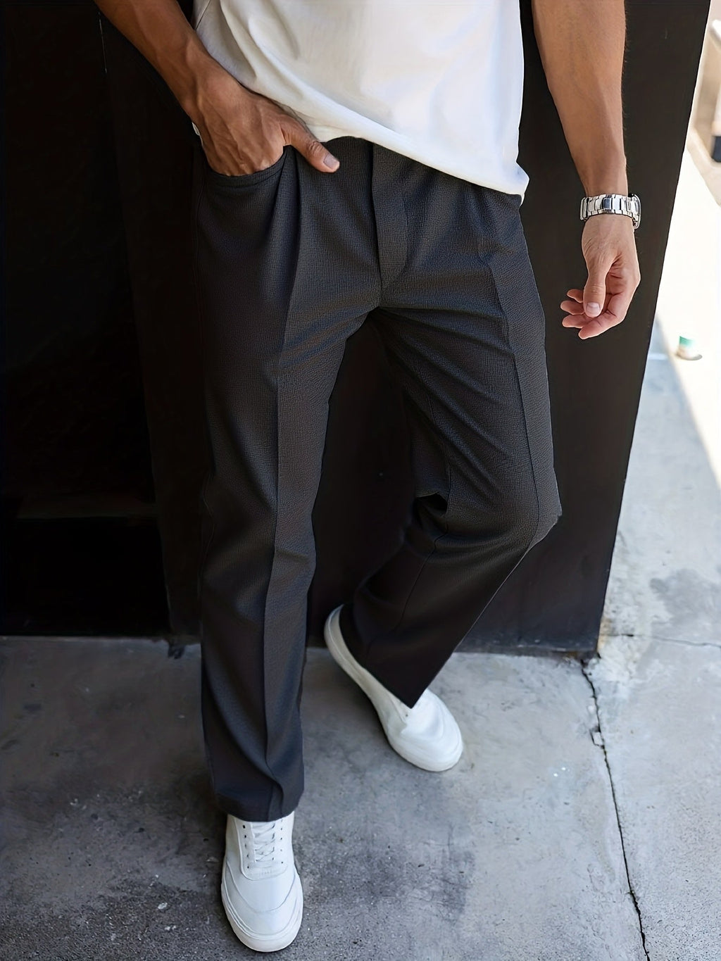 Jared | Tailored Straight-Leg Pants with Side Pockets